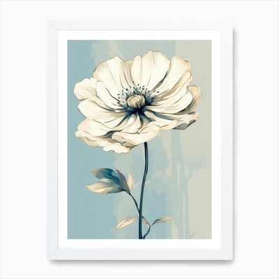 White Anemone Art Print Framed Wall Art Poster Canvas Print Picture