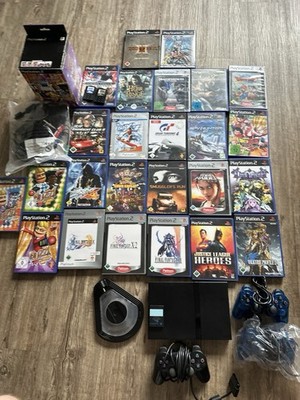 PlayStation 2 PS2 Slim Schwarz mit Spielen Buzz Usw