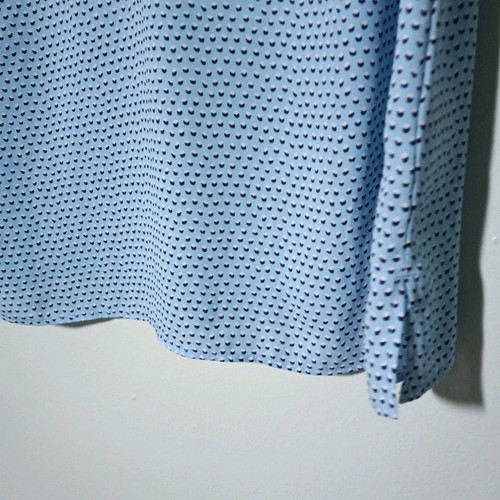 Talbots Blouse Top size 1X, Blue Black Polka Dot Flowy Tunic Classic Career - Foto 5 di 9