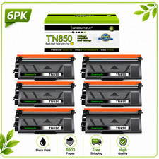 6 Replace For Brother TN850 High Yield Black Toner Cartridge New Free Shipping