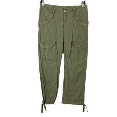 nwot DKNY Active Pant 11 W35 L40 Green Cargo Wide&Jogger Flap-Pocket Logo-Button