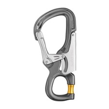 PETZL, EASHOOK Open Carabiner Gray , Gray/Yellow, Automatic