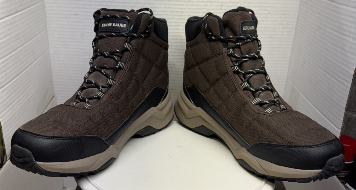 Eddie Bauer Track Quilted Boot - Color: Brown - Size: Men 12 Eddie Bauer Hosmer Mens Track Quilted Hiking Boots Brown  main image 3