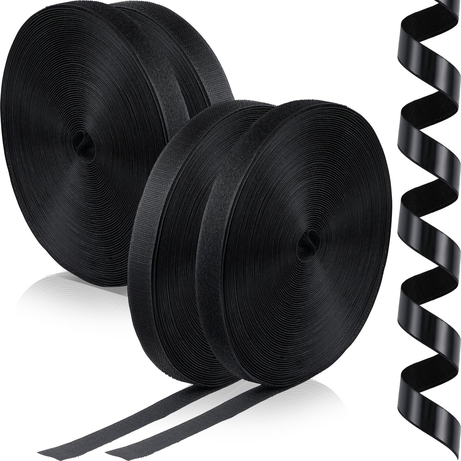 1 Inch x 164 ft Sticky Hook and Loop Tape 4 Rolls Self Adhesive Back Fastener