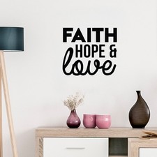 Faith Hope Love - Black 22" x 25" Wall Art Decal Vinyl Sticker