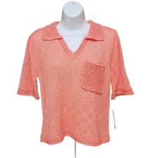 Suéter Nectarina Democracy Codo Manga Abullonada Cuello Johnny Crochet Bolsillo S
