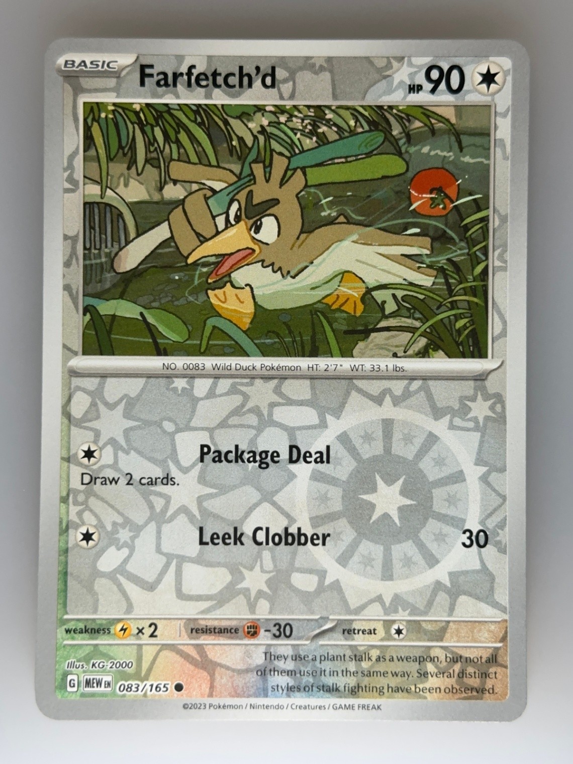 Pokemon Farfetch'd Reverse Holo SV: Scarlet & Violet 151 (MEW) 083/165 NM