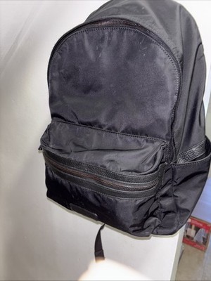 MASSIMO DUTTI Backpack Model 2083 Canvas Leather Zipper Women s 15 x15 x5 