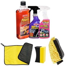 Kit lavaggio auto professionale Mafra shampoo + cera + nero gomme + accessori