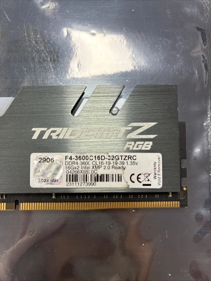 (For Parts) G.SKILL Trident Z RGB 16GB 1x16GB DDR4 3600MHz CL16 RAM Module - Image 2 of 3