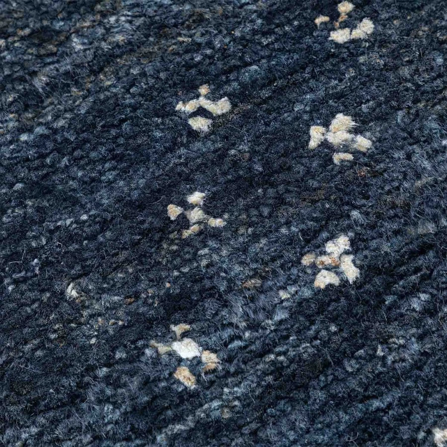 Nueva alfombra de yute anudada a mano diseño color azul, blanco alfombra de lujo hecha a mano Foto 3 de 4