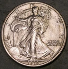 1916 LIBERTY WALKING SILVER HALF DOLLAR SCARCE SEMI KEY DATE VERY SHARP FEATURES