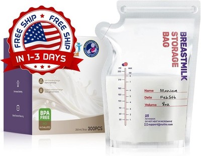 Bolsas De Almacenamiento De Leche Materna Fáciles De Verter 300 Unidades 227 Ml.