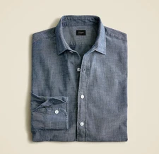 New JCREW Size XL Tall Bowery Shirt Spread Collar in One Year Wash $98 BK294