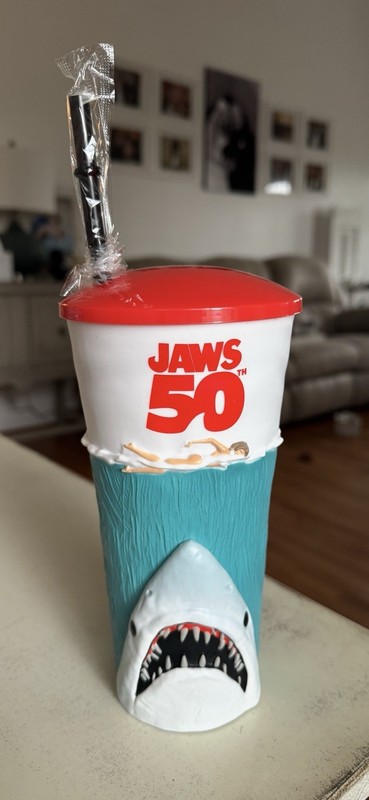 Jaws 50th Anniversary 3D Collectible Cup - AMC Theatre Exclusive New Straw