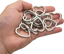 30Pcs Heart Shaped Split Key Rings,Crafts DIY Keychain Metal Key Rings for Home