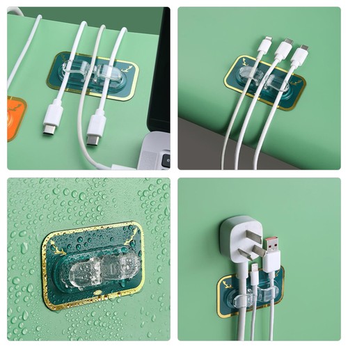 8pcs Wall Self-Adhesive Cord Organizers Adhesive Cable Clips Desktop Cable - Afbeelding 3 van 12