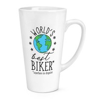 World's Best Biker 483Ml Groß Latte Becher Tasse Lustiger Witz Toll Motorrad
