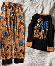Sonic the Hedgehog Boys Size 8 2pc Fleece Snug Fit Pajama Set Halloween