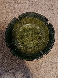 Vintage Anchor Hocking Soreno Ashtray  8 3/4" Avocado  Green