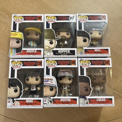 FUNKO POP STRANGER THINGS SET (6): #1239/1240/1241/1242/1302/512: IN PROTECTORS