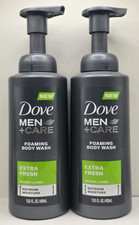 Lot of 2 Dove Men Care Foaming Body Wash Extra Fresh Nutrium Moisture 13.5 oz