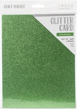 Craft Perfect Glitter Cardstock 8.5"X11" 5/Pkg Lucky Shamrock