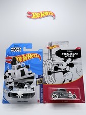Hot Wheels Disney Steamboat Willie Boat HW Screen Time Mickey Mouse Black White