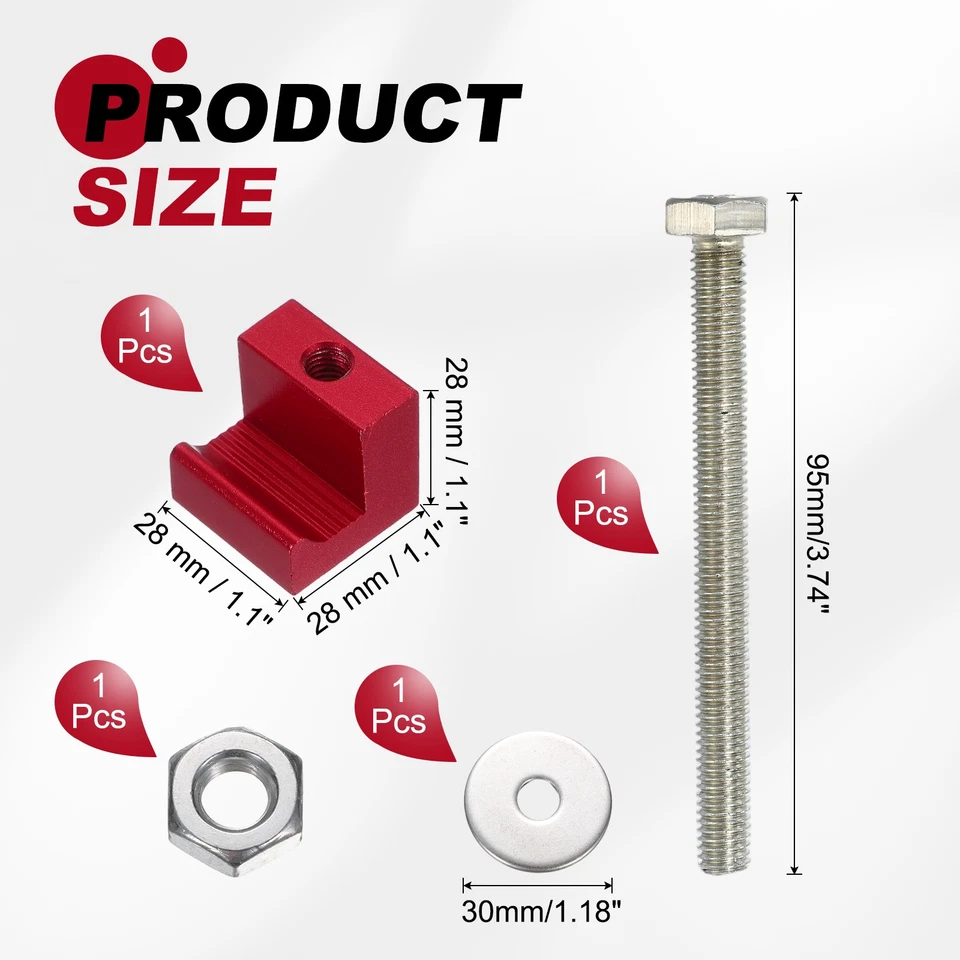 1Pc J Hook Crossover Tool Box Mounting Clamp with Fastening Nut, Red Foto 2 de 4