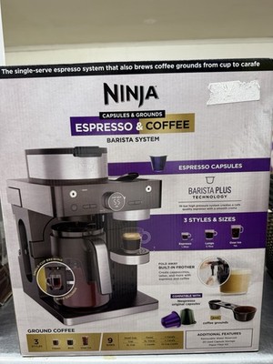 NINJA CFN600  Espresso & Coffee Maker Barista System 3 Espresso Brew Styles NEW