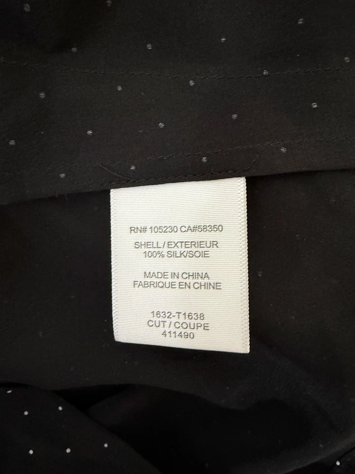 Blusa JOIE Negra Micro Punto SEDA Mujer XS Foto 3 de 3