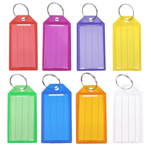 16 Pcs Plastic Key Tags, Assorted Colors Keychains, Writable Key Tags for - Foto 1 di 7