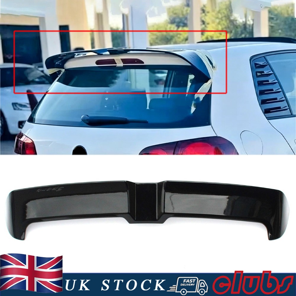 For VW Golf MK6 TSI TDI OT Style Gloss Black Rear Roof Spoiler Boot Wing