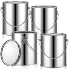 1 Gallon Empty Metal Paint Cans with Lids, Heavy Duty Buckets with Handles fo...