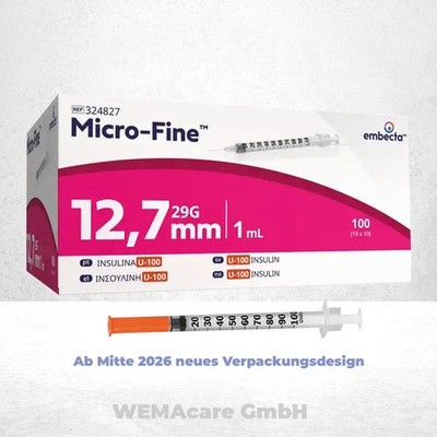 embecta Micro-Fine Insulinspritzen U100 0,5 ml 0,30x8 mm - PZN 20539936