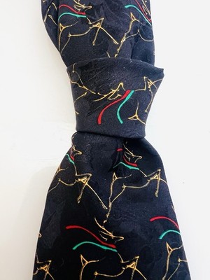 ROBERT TALBOTT ~black And Gold~ MENS SILK TIE ~ CHRISTMAS REINDEER ~ XMAS ~ 58''