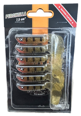 Monkey Lures Curly Lui Perchzilla 7.5cm Rubber Fish Twister Walleye Perch Lure