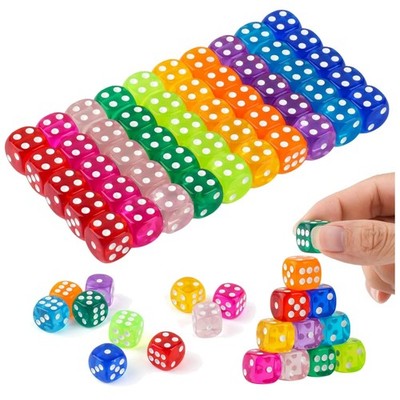 Spielwürfel Set: 50 Bunte Acryl Würfel mit 14mm Größe für Party und Spieleabend