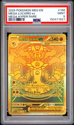 Mega Lucario EX 188/132 Hyper Rare Mega Evolution Pokemon PSA 9
