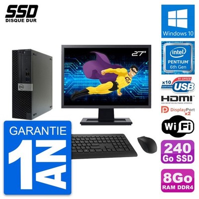 PC Dell Optiplex 5050 SFF Bildschirm 27 '' G4400 RAM 8Go SSD 240Go HDMI Windows