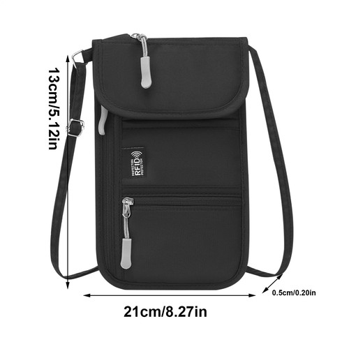 Passport Neck Bag RFID ID Holder Phone Multifunction Credit Card Wallet Pouch - Picture 3 of 12