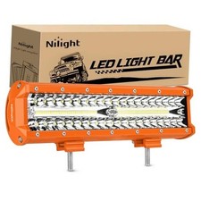 LED Light Bar 12Inch 300W Flood Spot Combo Triple Amber Shell with White Light
