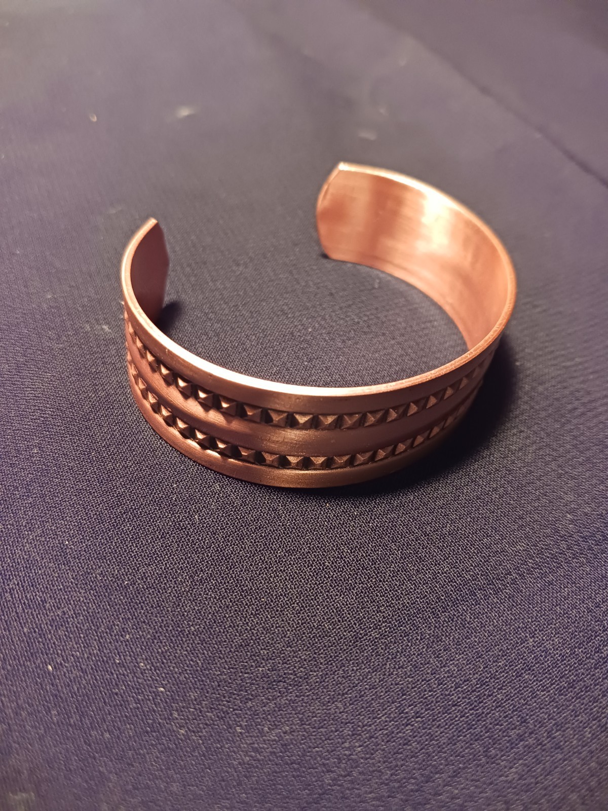 Copper Cuff Bracelet Bangle Simple Design thick w… - image 1