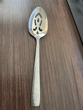 Oneidacraft Deluxe Stainless Slotted Serving Spoon Vintage 8.25"