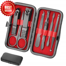 Professional Manicure Pedicure Kit Nail Clipper with Travel Case for Men & Women