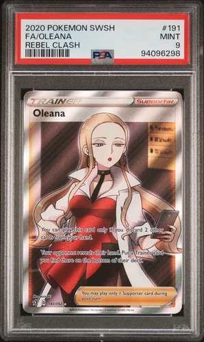 Pokemon TCG: Oleana - Graded PSA 9 MINT 2020 Rebel Clash #191 Full Art U/R