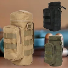 Tactical Outdoor Molle Large Water Bottle Pouch Zipper Hydration Pack Belt Pouch