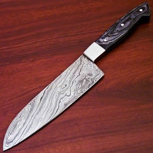 Custom Made Damascus Steel Chef Knife Hard Wood Handle Pr 4447