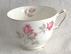 Vintage Crown Staffordshire Bone China Pink Roses Teacup and Saucer — photo 5