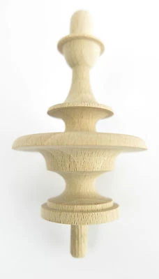 Türmchen Buche Applikation geschliffen Turm Verzierung Aufsatz Stuhl Schrank Uhr